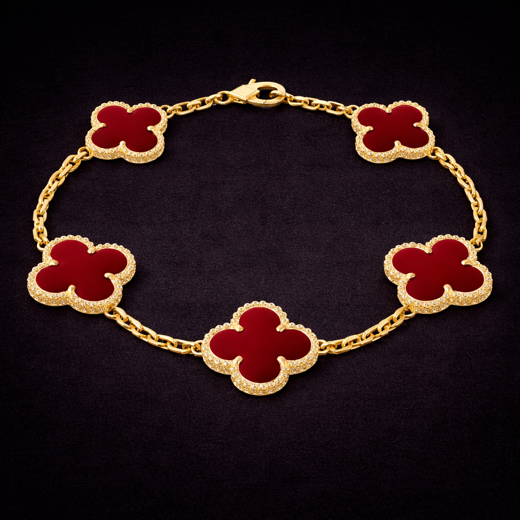 18K Gold Clover Leaf Bracelet