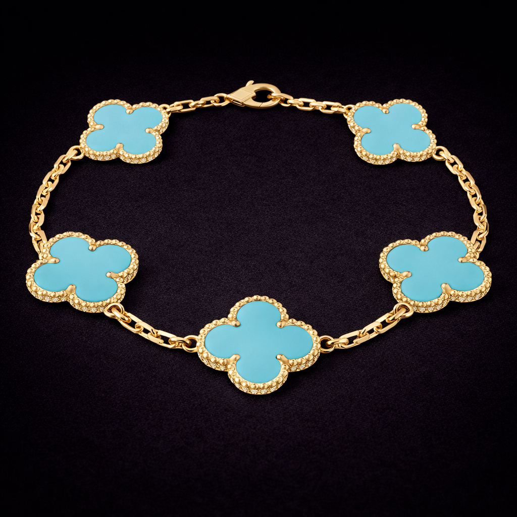 18K Gold Clover Leaf Bracelet