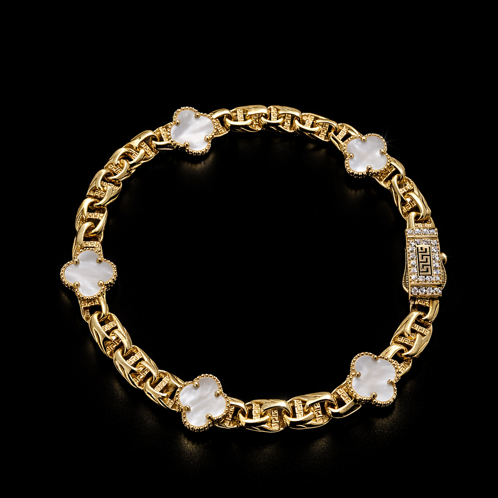 14K Gold Chino Clover Bracelet (5mm / 9mm)