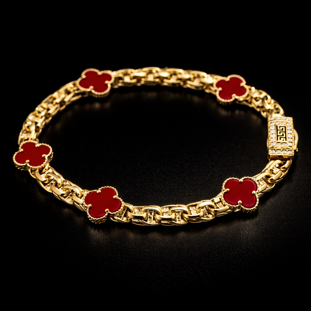 14K Gold Chino Clover Bracelet (5mm / 9mm)