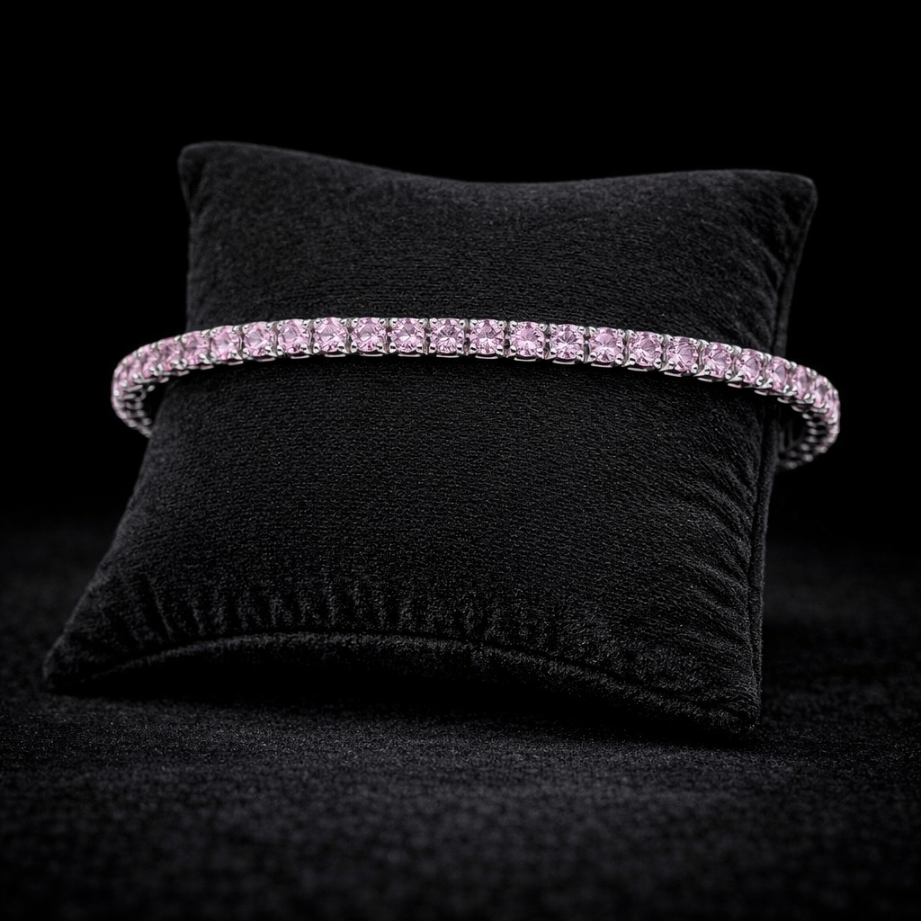 VVS Pink Tennis Necklace
