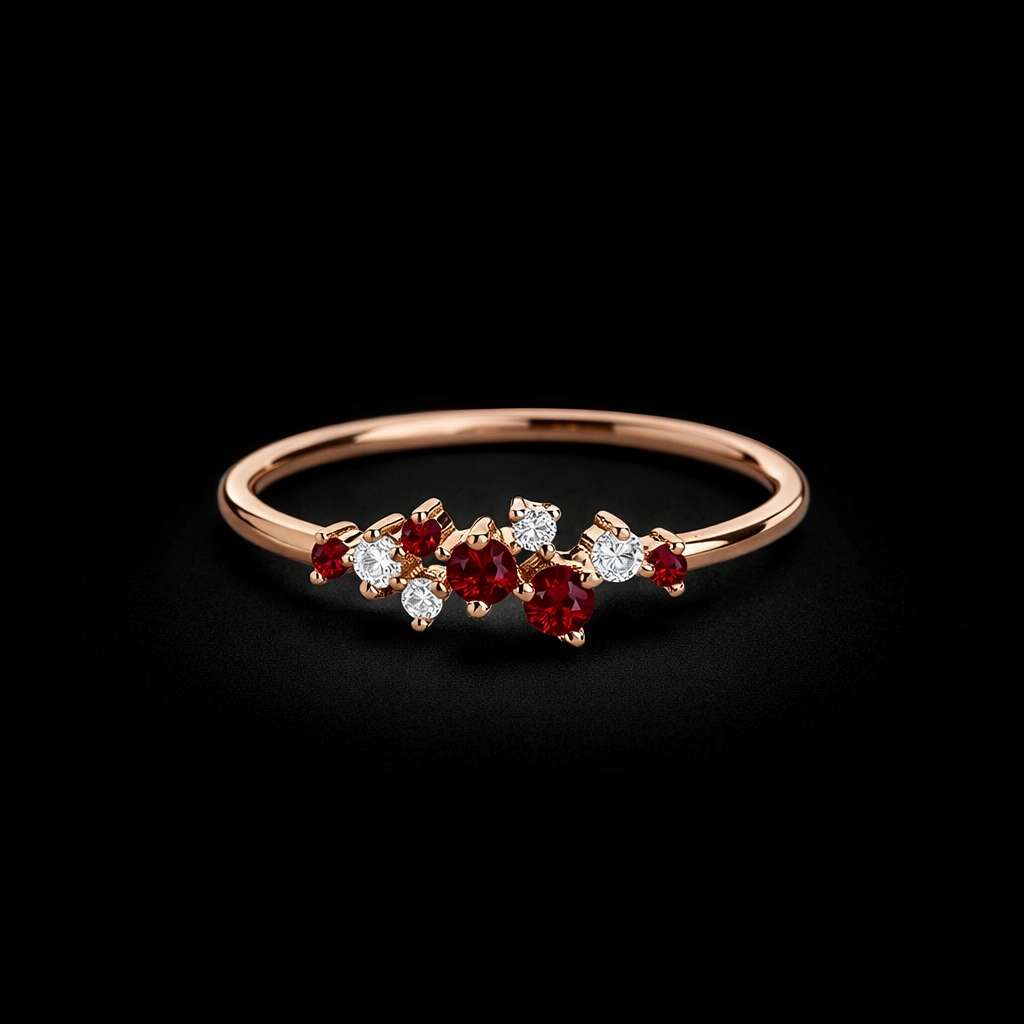 14K Gold Natural Diamond / Ruby Ring