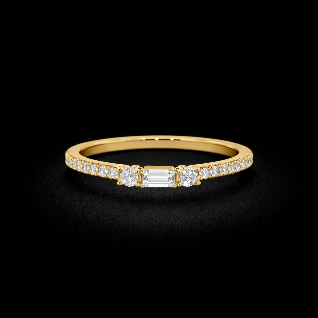 14K Gold Natural Diamond Ring