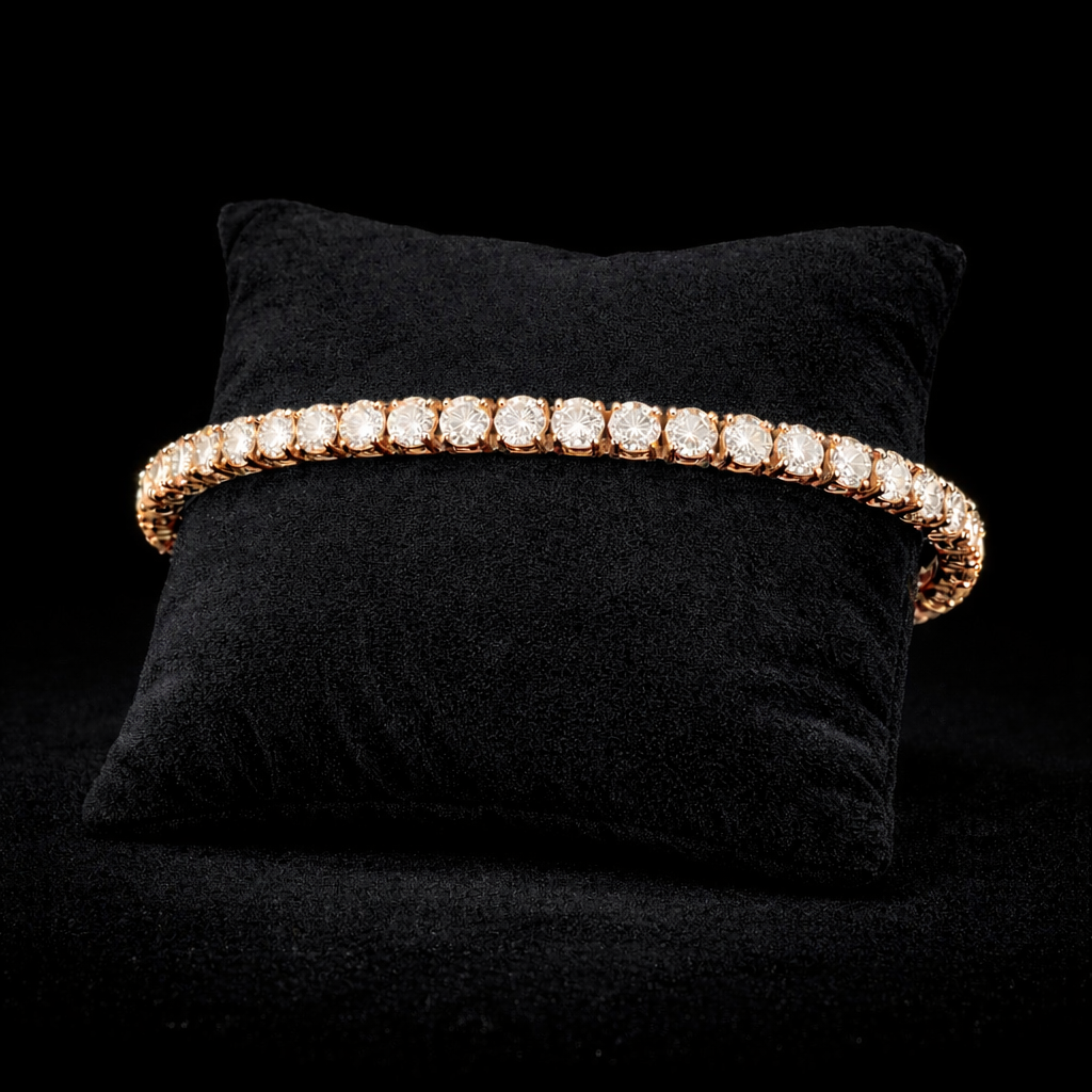 14K Gold Natural Diamond Tennis Bracelet (5mm)