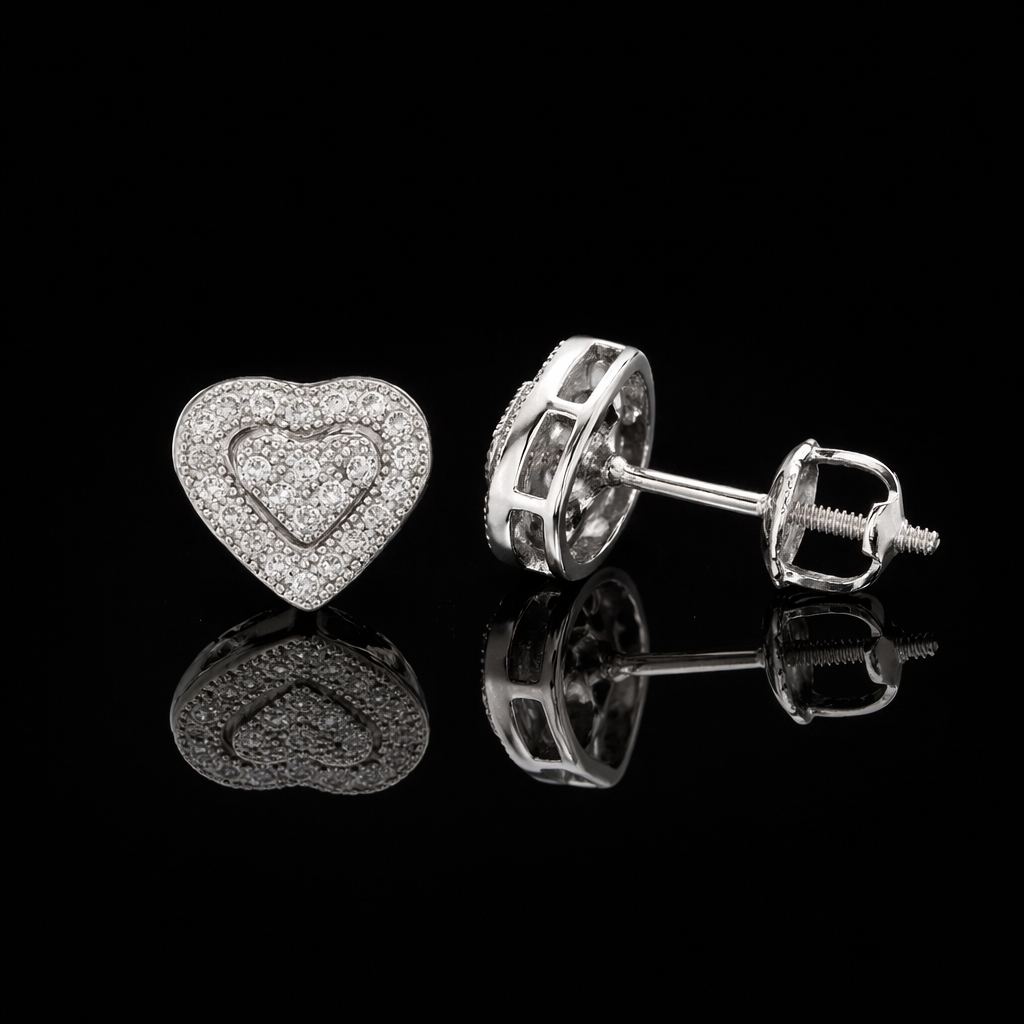 Heart VVS Earrings Set