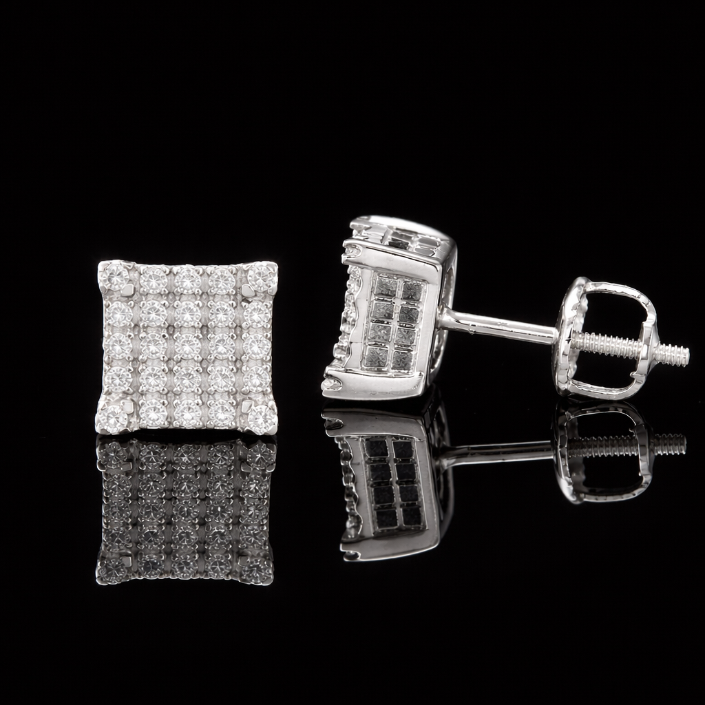 Square VVS Earrings Set