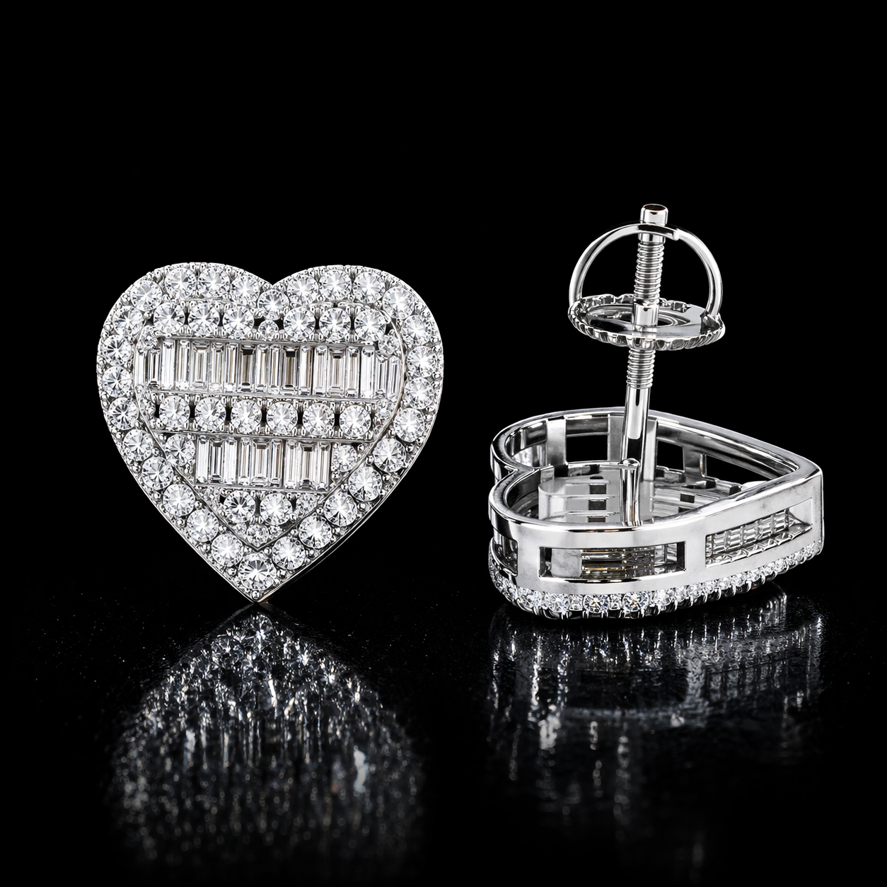 Baguette Heart VVS Earrings