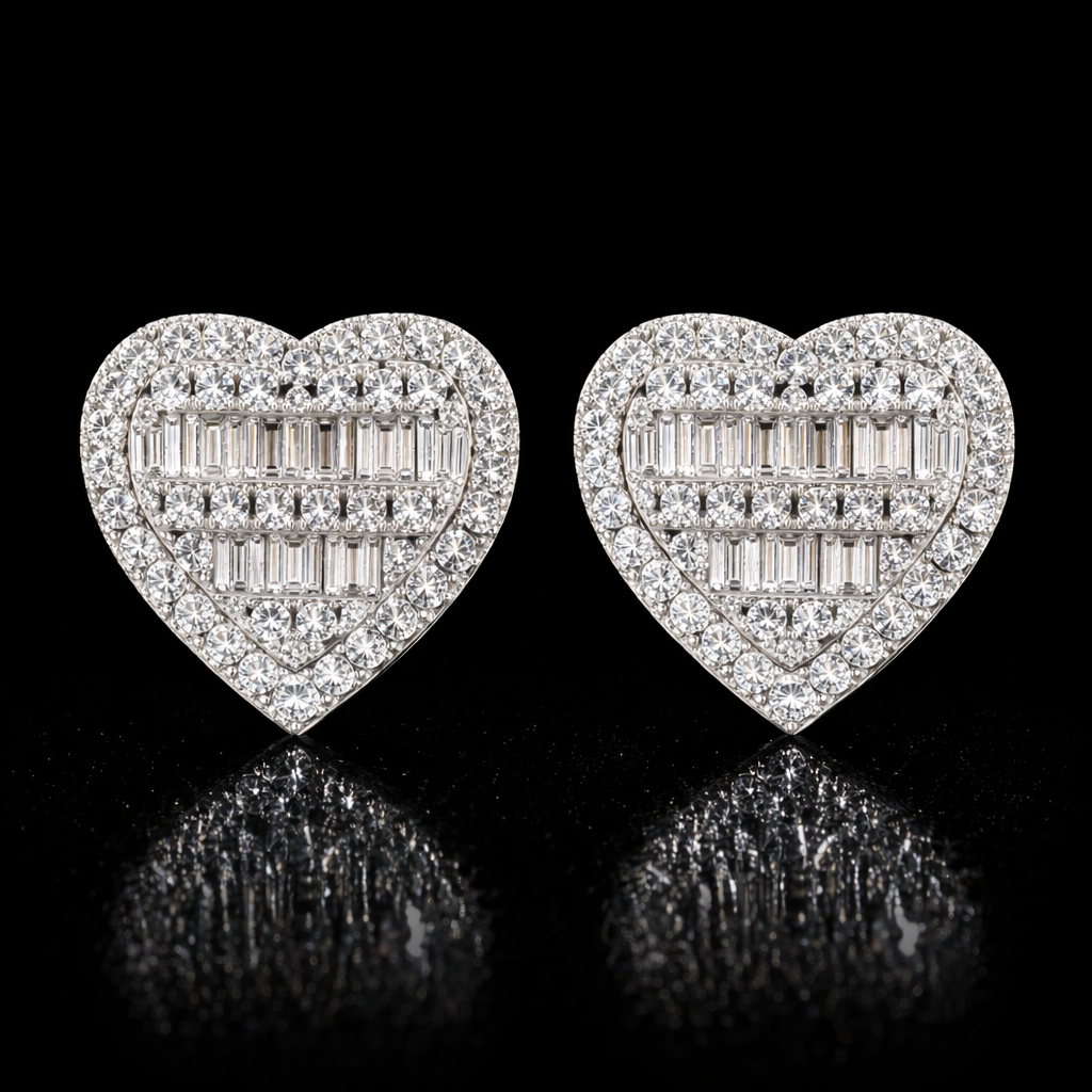 Baguette Heart VVS Earrings