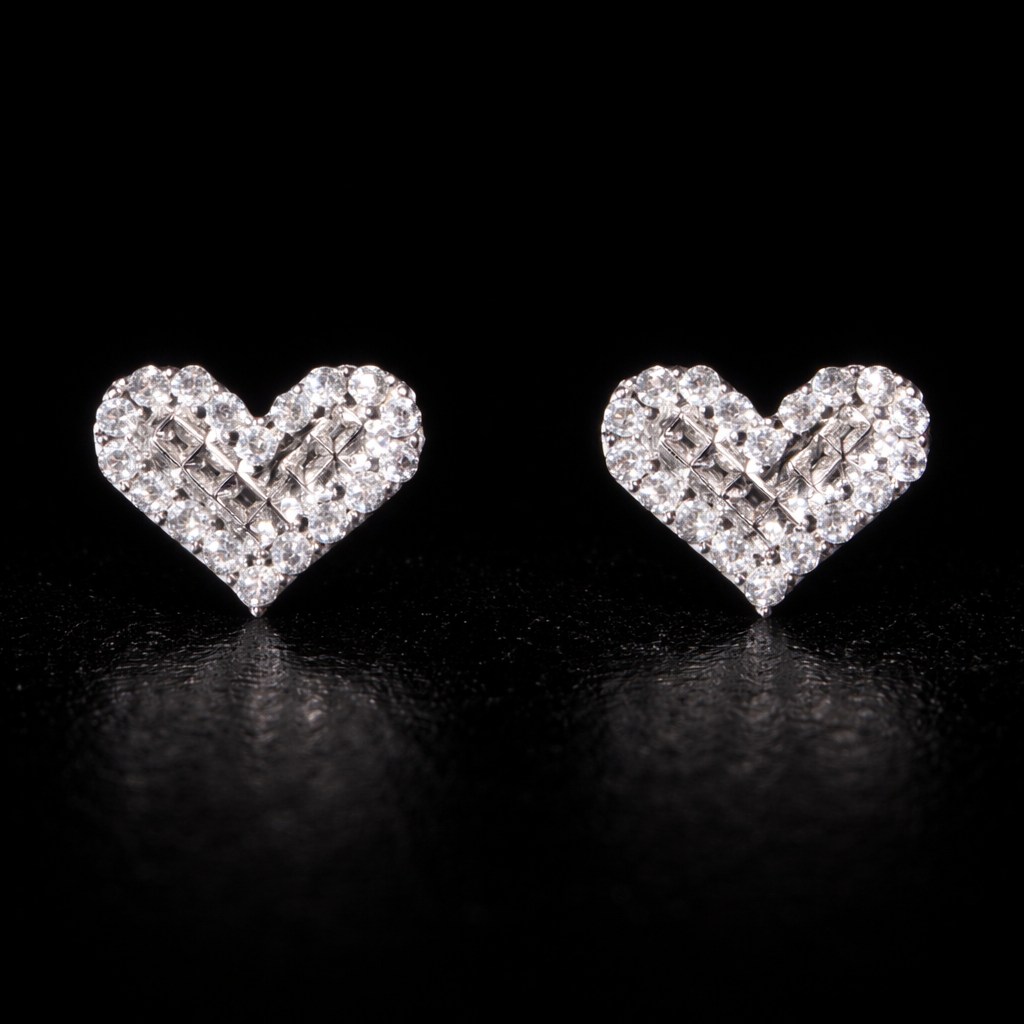 Heart VVS Earrings Set