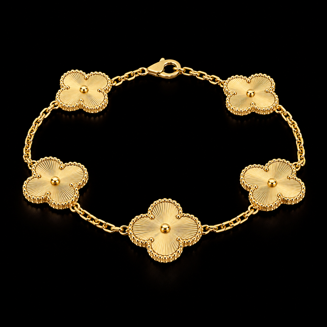 18K Gold Clover Leaf Bracelet