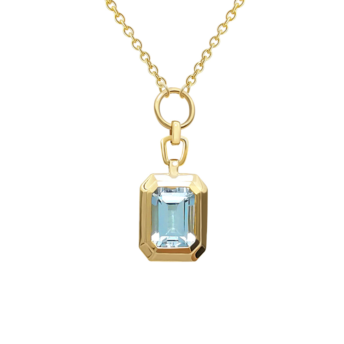18K Gold Natural Diamond Aquamarine Necklace