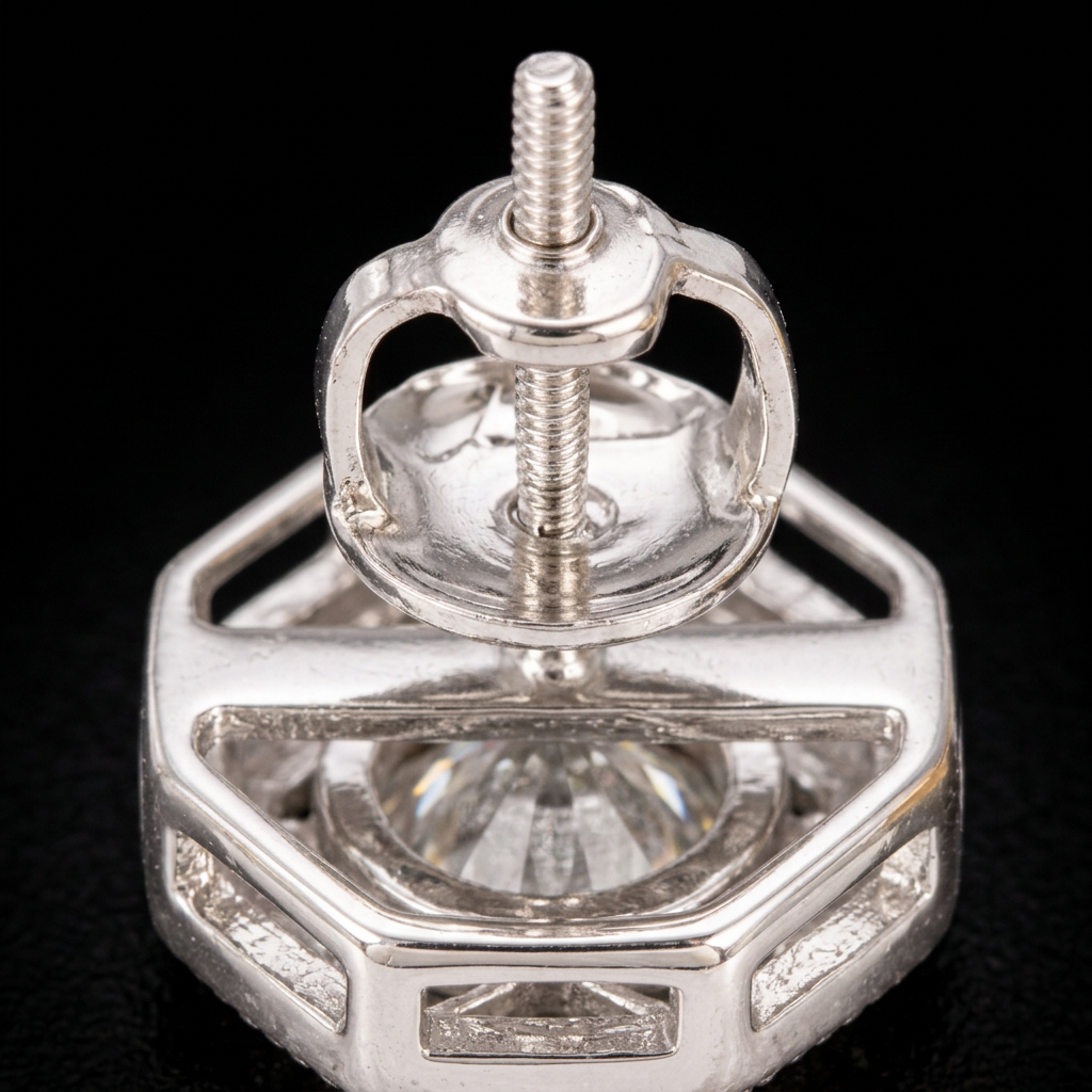 Octagon earring post-and-backing draft