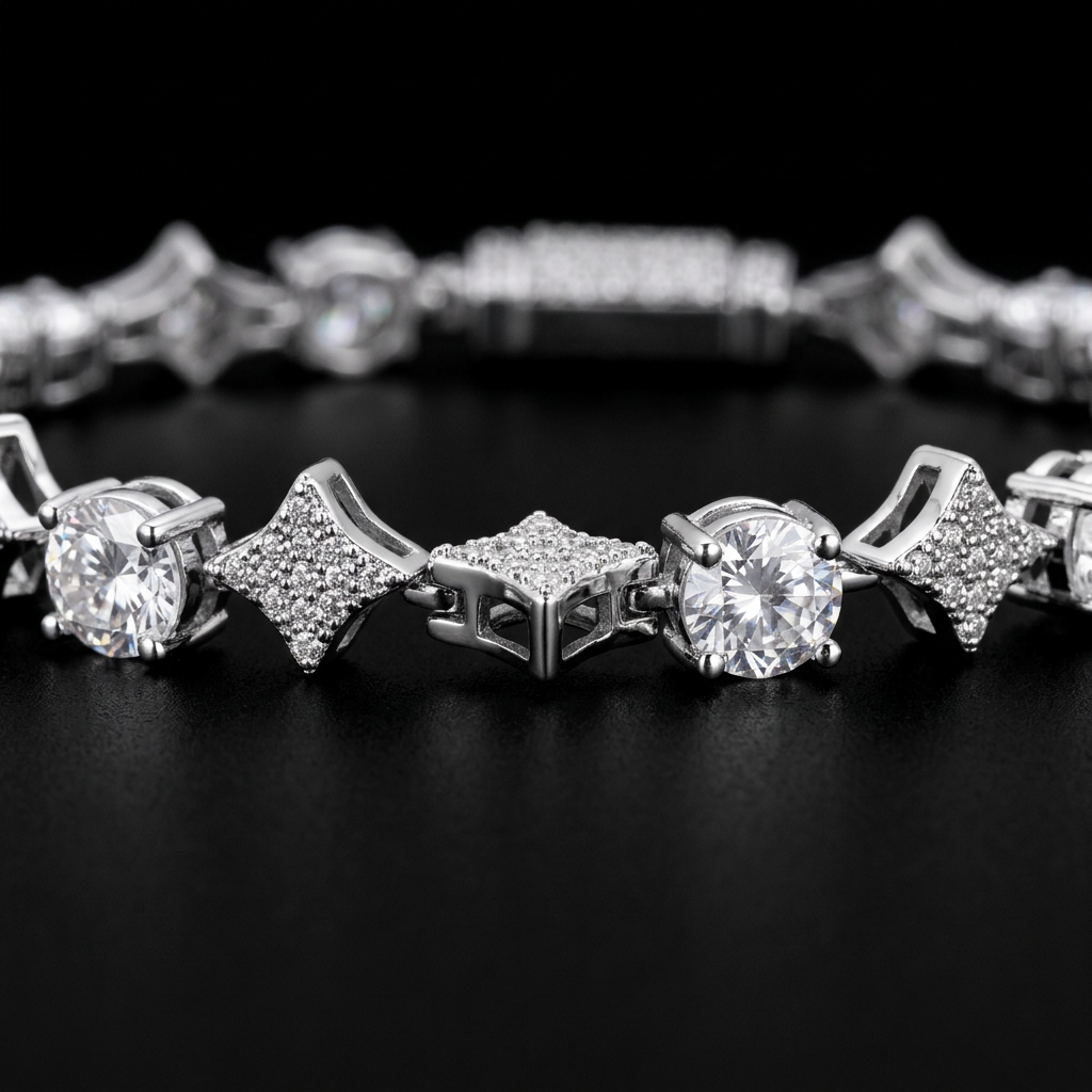 Star tennis bracelet side-profile draft