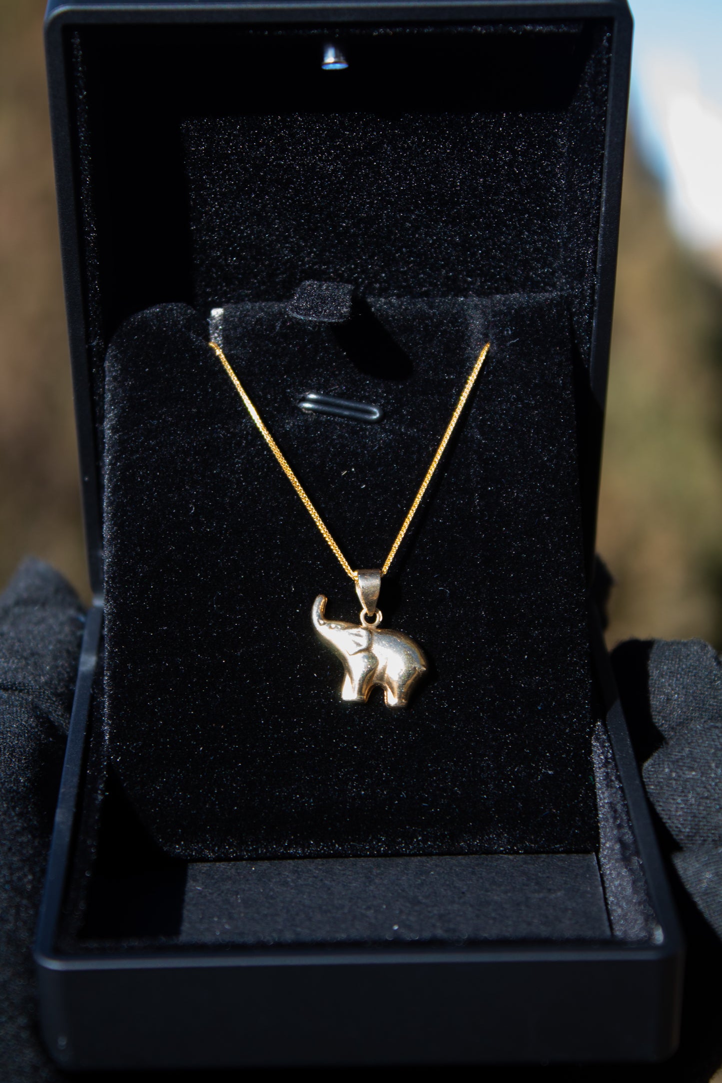 18K Gold Elephant Necklace