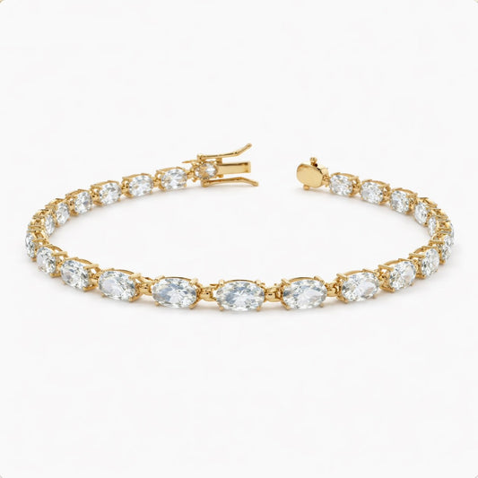 14K Gold Natural Sapphire Bracelet (4mm)
