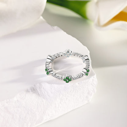 Green Clover Diamond Ring