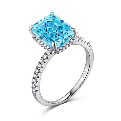 Turquoise Radiant Diamond Ring