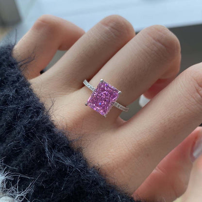 Pink Radiant Diamond Ring