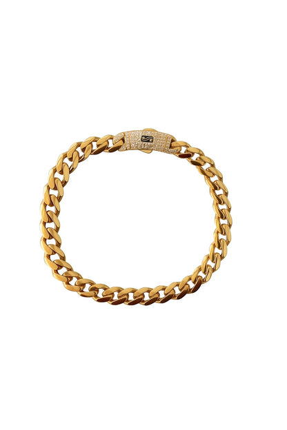 14K Cuban Monaco Bracelet (7mm)