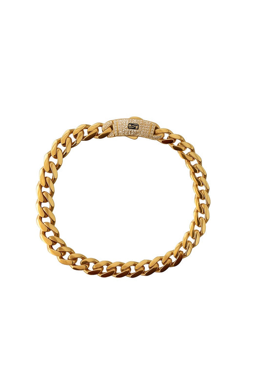 14K Cuban Monaco Bracelet (7mm)