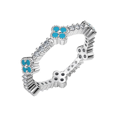 Turquoise Clover Diamond Ring