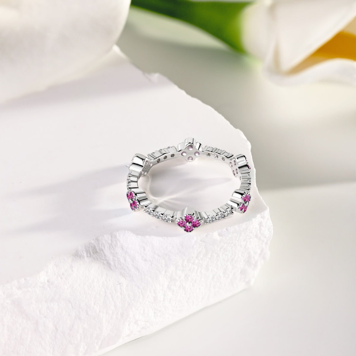 Fuchsia Clover Diamond Ring