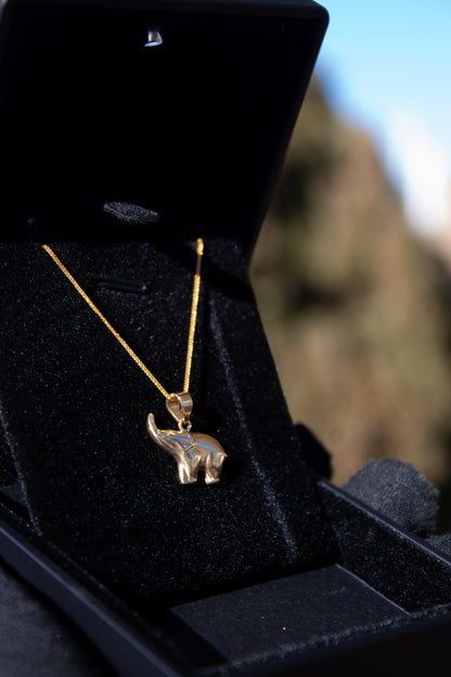 18K Gold Elephant Necklace