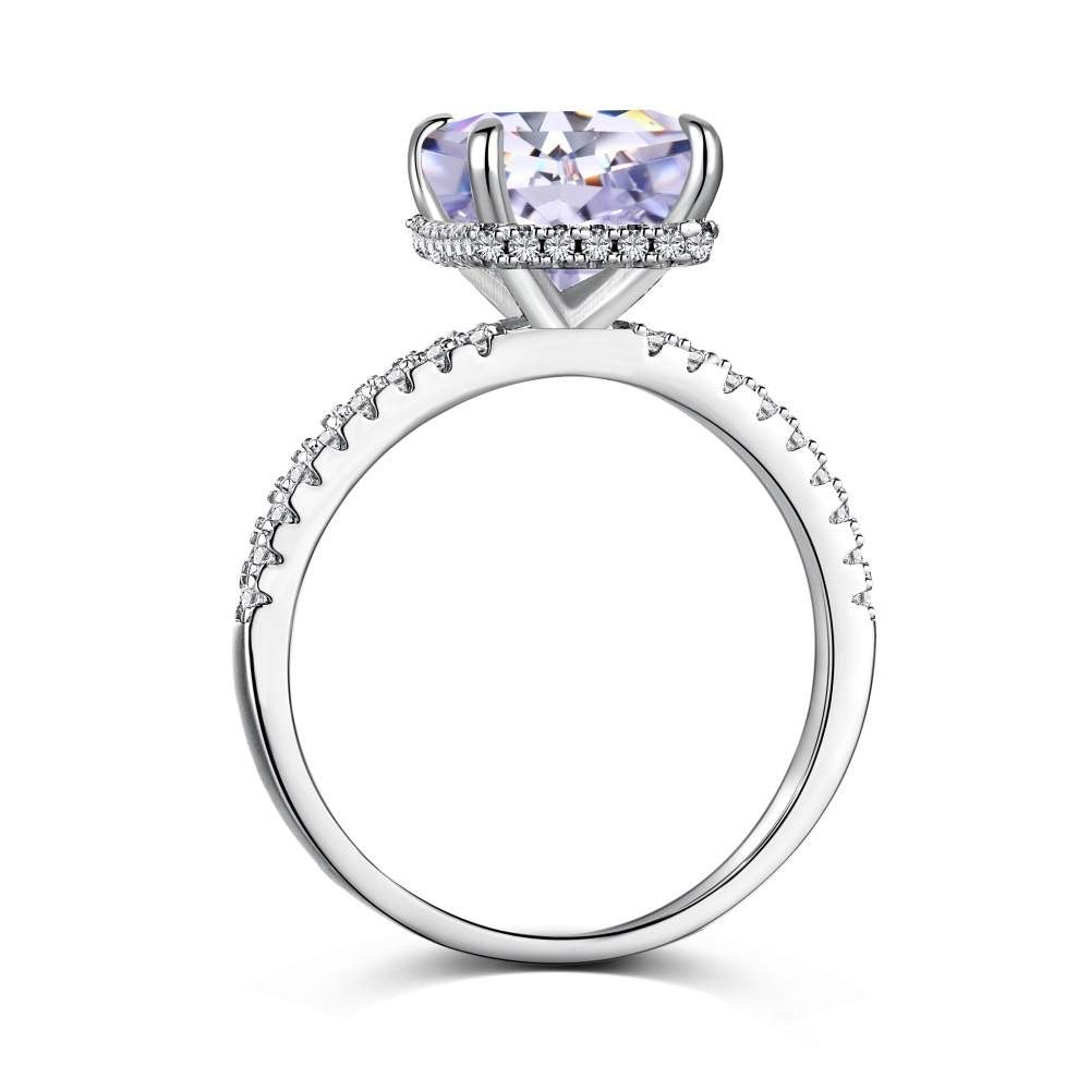 Purple Radiant Diamond Ring