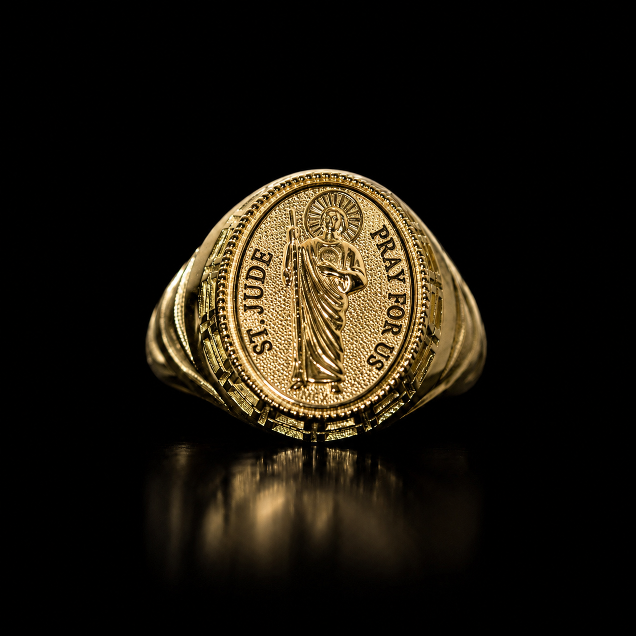 14K Gold San Judas Ring