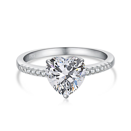 White Heart Diamond Ring