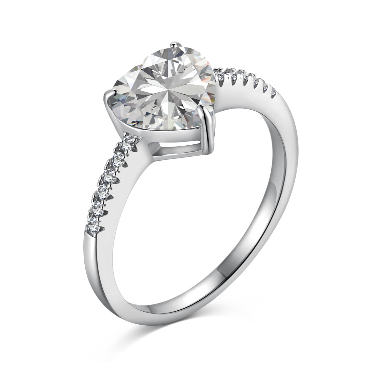 White Heart Diamond Ring