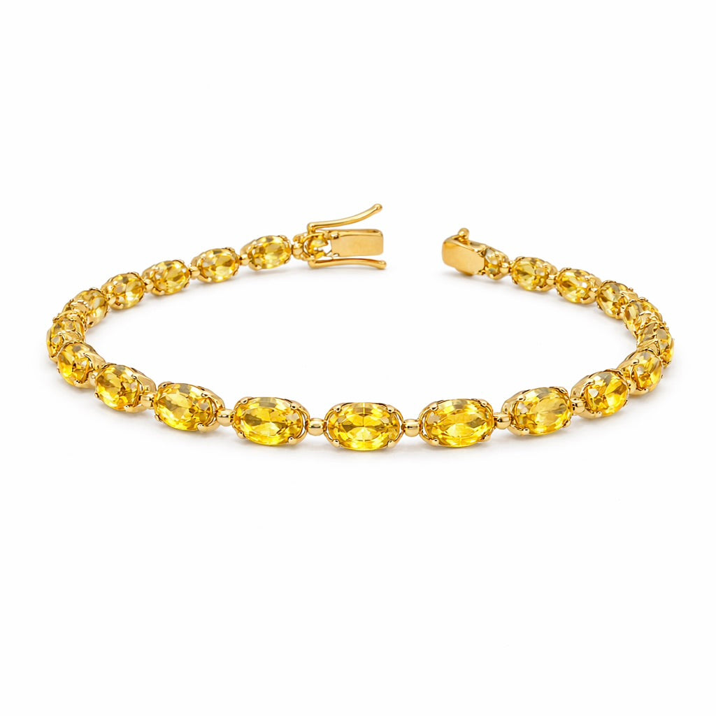 14K Gold Natural Sapphire Bracelet