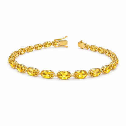 14K Gold Natural Sapphire Bracelet