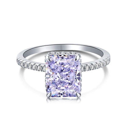 Purple Radiant Diamond Ring