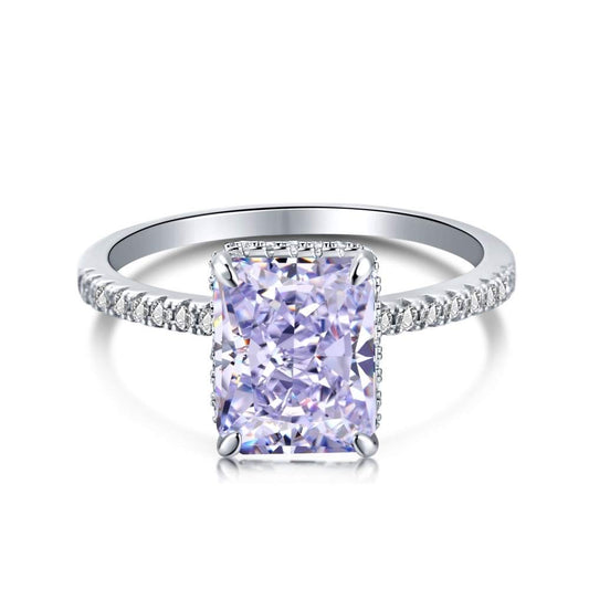 Purple Radiant Diamond Ring