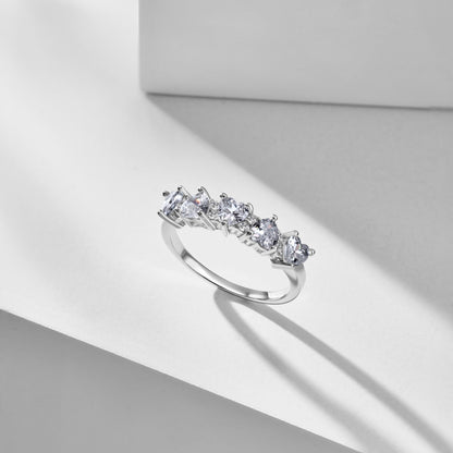 White Heart Diamond Ring