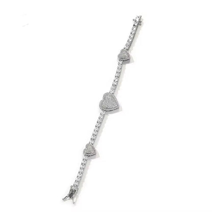 VVS Heart Tennis Bracelet (3mm / 14mm / 18mm)