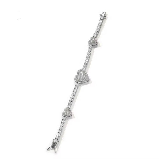 VVS Heart Tennis Bracelet (3mm / 14mm / 18mm)