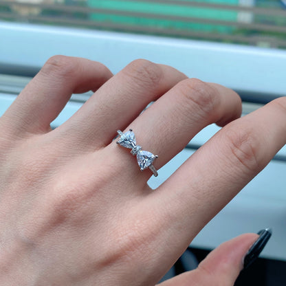 White Bow Diamond Ring