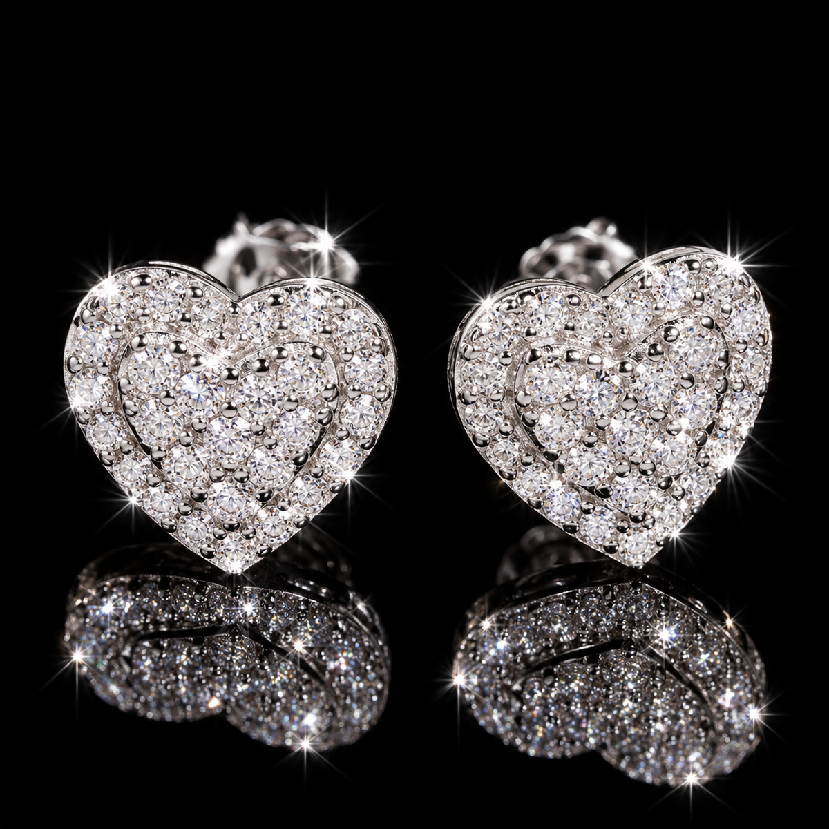 Double VVS Heart Earrings