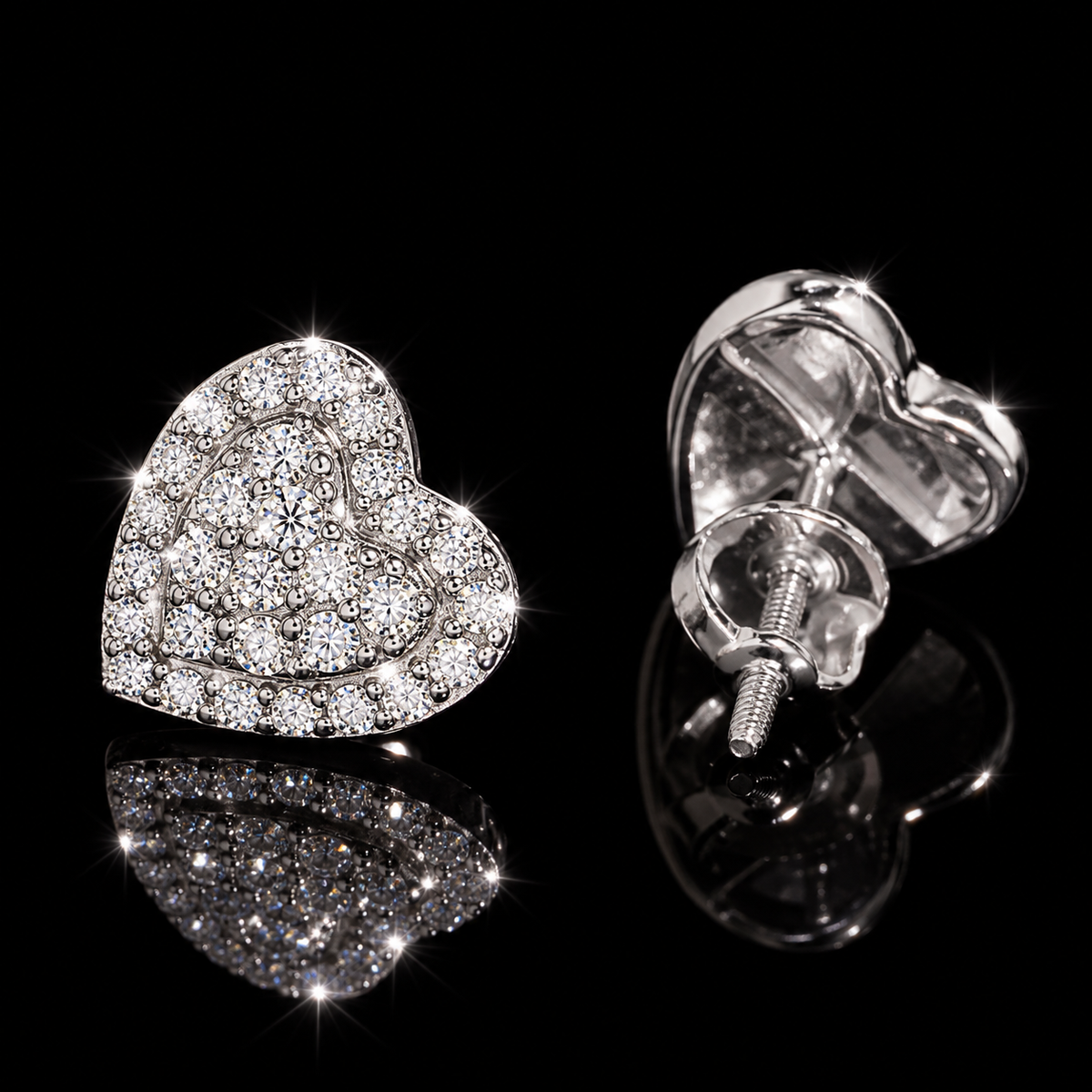 Double VVS Heart Earrings