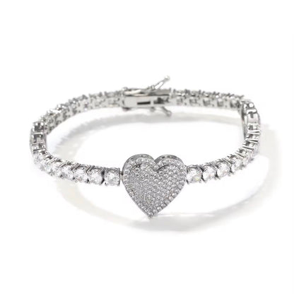 VVS Heart Tennis Bracelet (3mm / 14mm / 18mm)