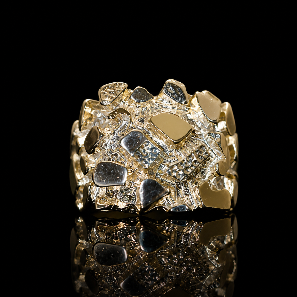 14K Gold Nugget Ring