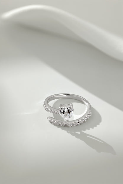 White Heart Diamond Ring