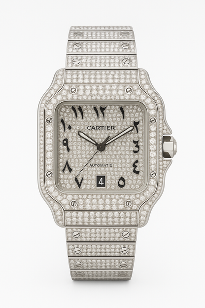 Cartier Buss Down Arabic Dial Watch