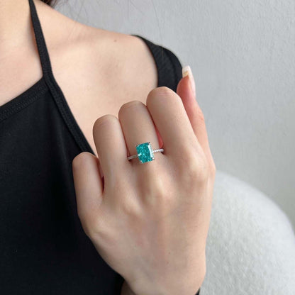 Turquoise Radiant Diamond Ring