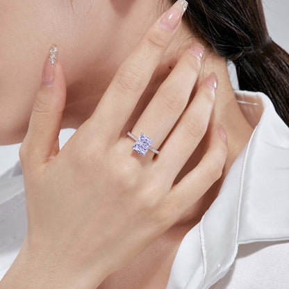 Purple Radiant Diamond Ring