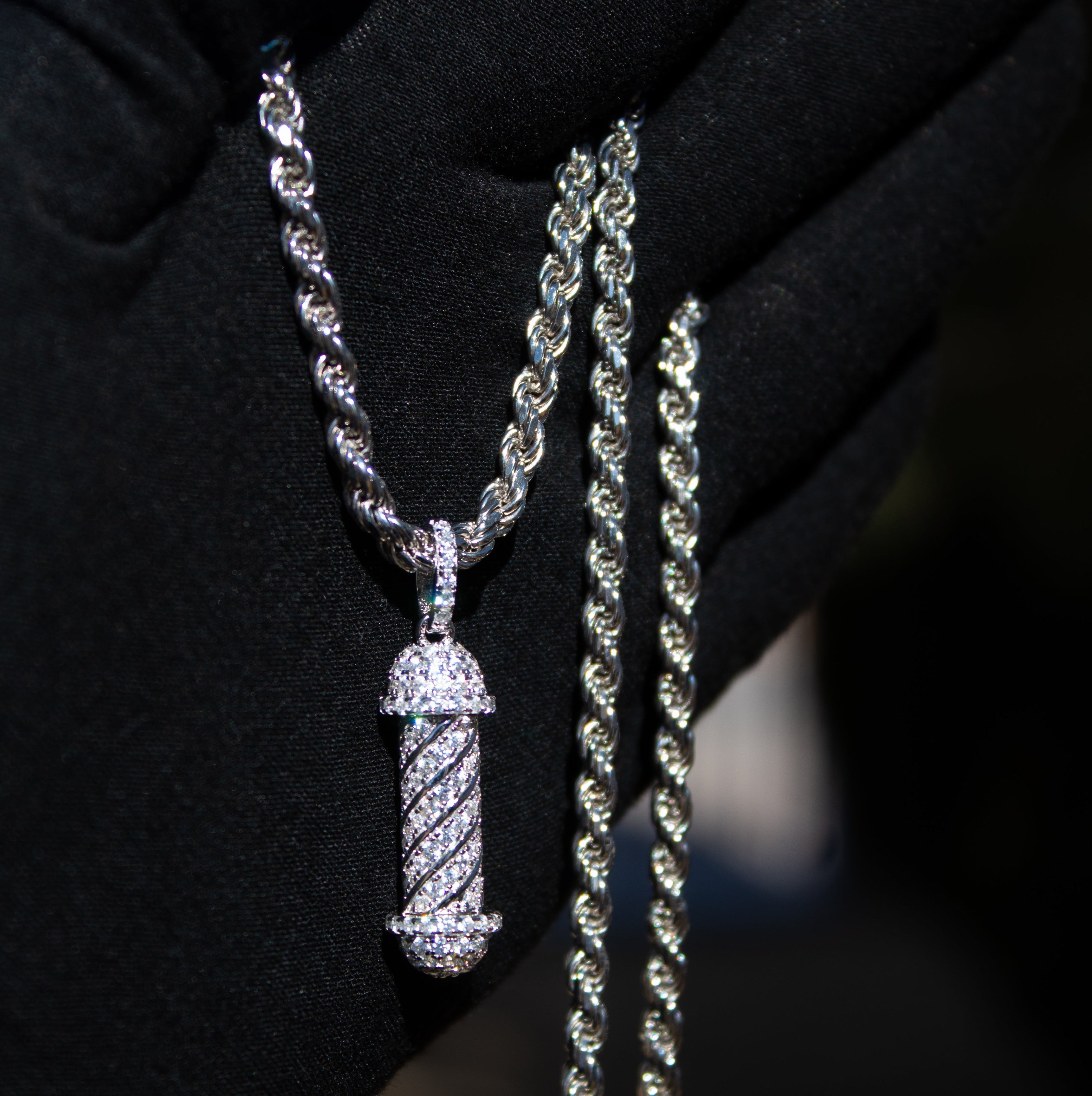 Rotating Barber’s Pole Pendant