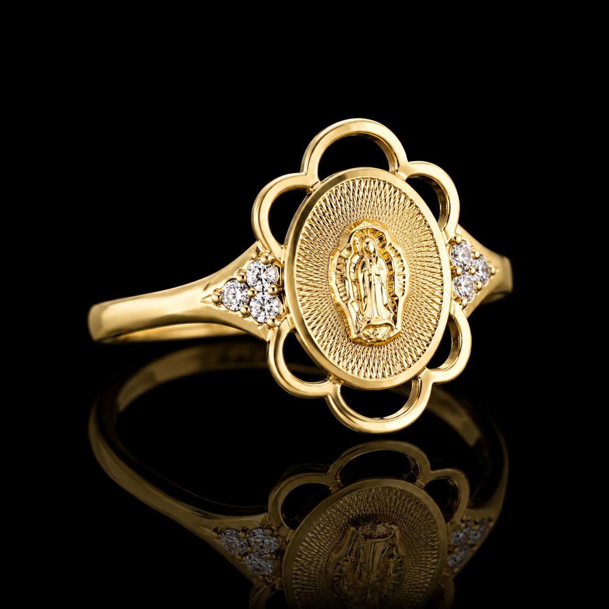 14K Gold Virgencita Blossom Ring