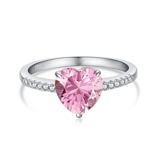 Pink Heart Diamond Ring